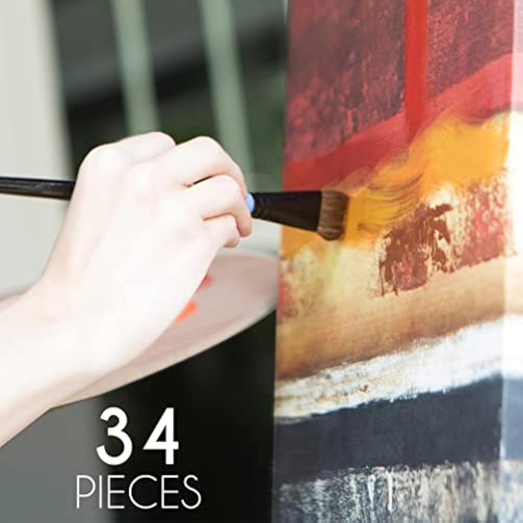 Jolof Store Acrylic Paint Set - 35pc Artist Kit with Wood Easel Box