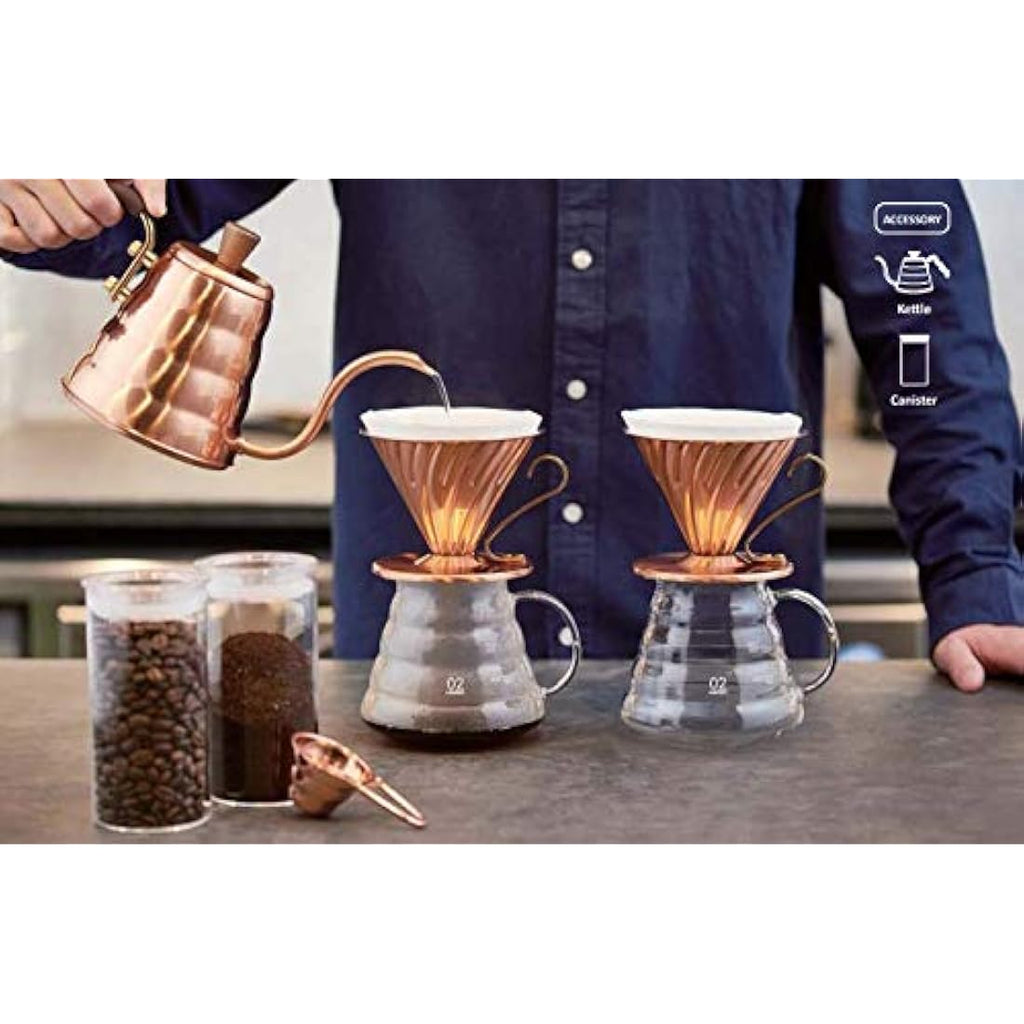 Hario V60 Range Server – 600ml Heat-Proof Glass Coffee Carafe, White