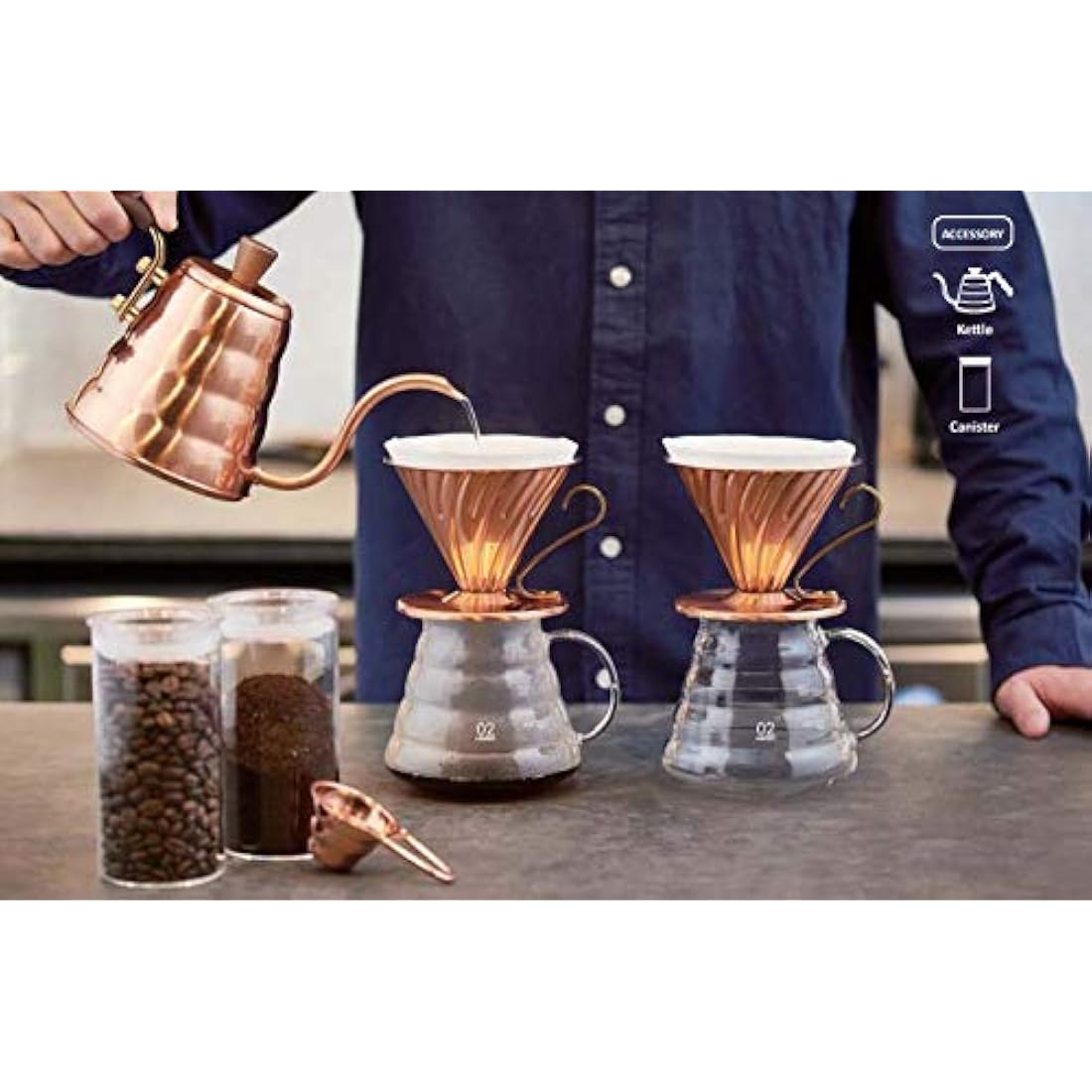 Hario V60 Range Server – 600ml Heat-Proof Glass Coffee Carafe, White