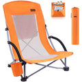 Nice C High Back Beach Camping Chair with Cooler Bag & Cup Holder – Orange