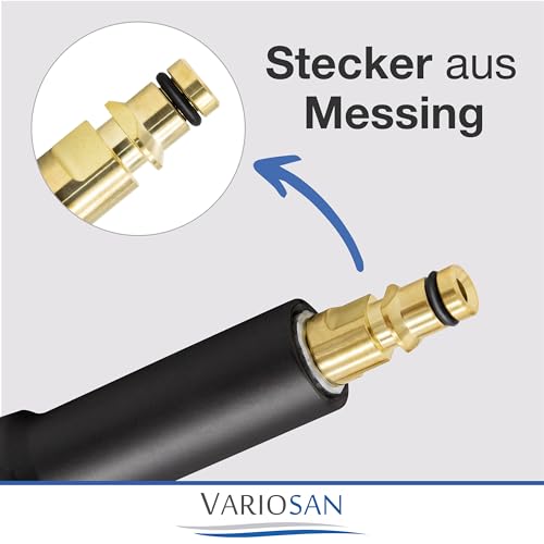 VARIOSAN 15m High Pressure Hose for Kärcher K2-K7 | 200 Bar Brass