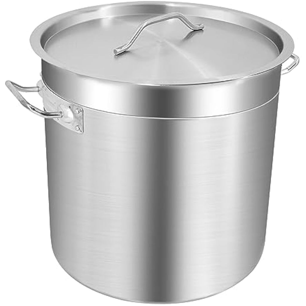 MOOTACO 25L Stainless Steel Stock Pot | Tri-Ply Induction Soup Pot
