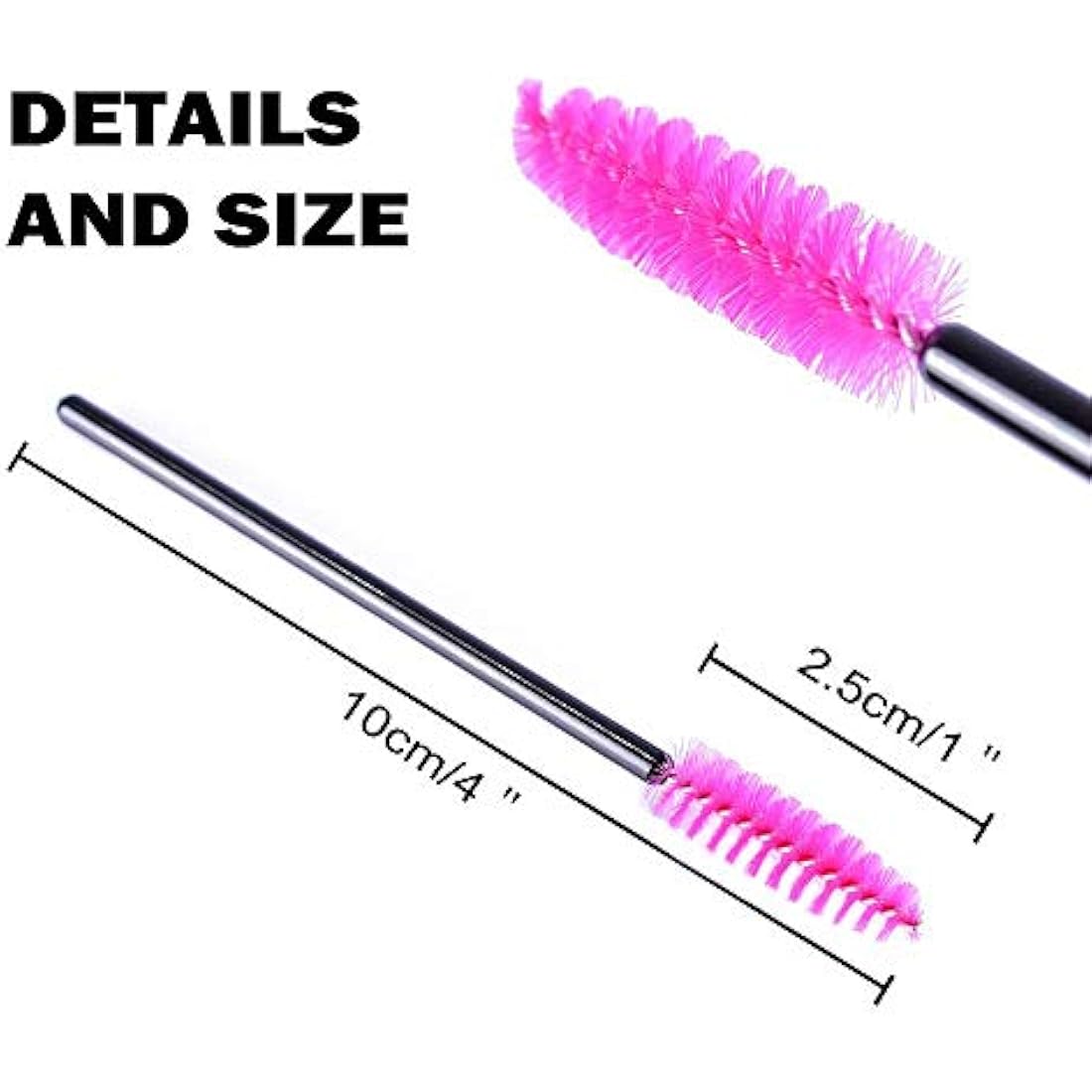 Jolof Store 50 PCS Disposable Eyelash Brushes – Mascara Wands (Black-Rose)
