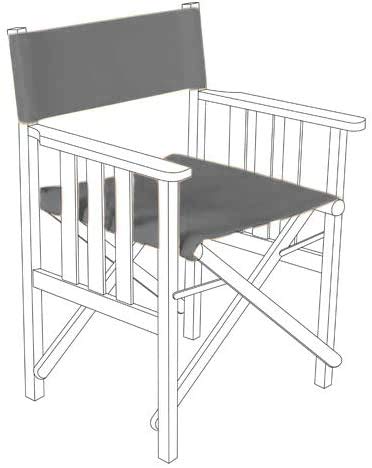 STAY GENT 2 Set Durable Replacement Seat Cover for Directors Chair Grey - image 4