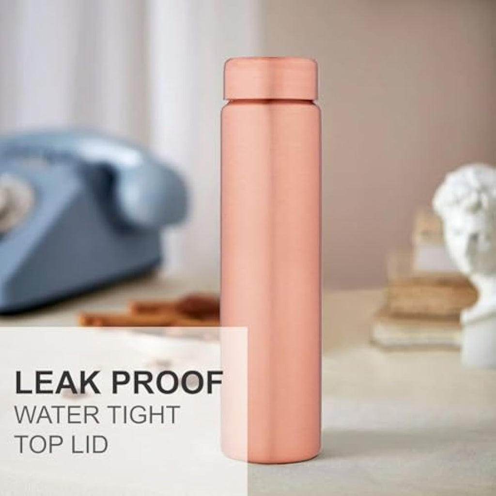 Pure Copper Water Bottle - 550ml Slim Ayurvedic Vessel (3 Pack)