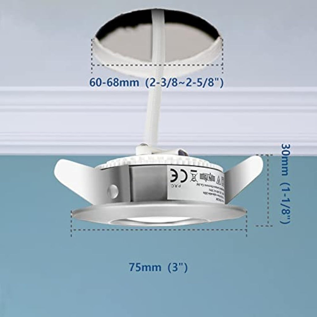 HiBay 6-Pack 5W Ultra Slim IP44 Recessed LED Downlights | Chrome Warm White