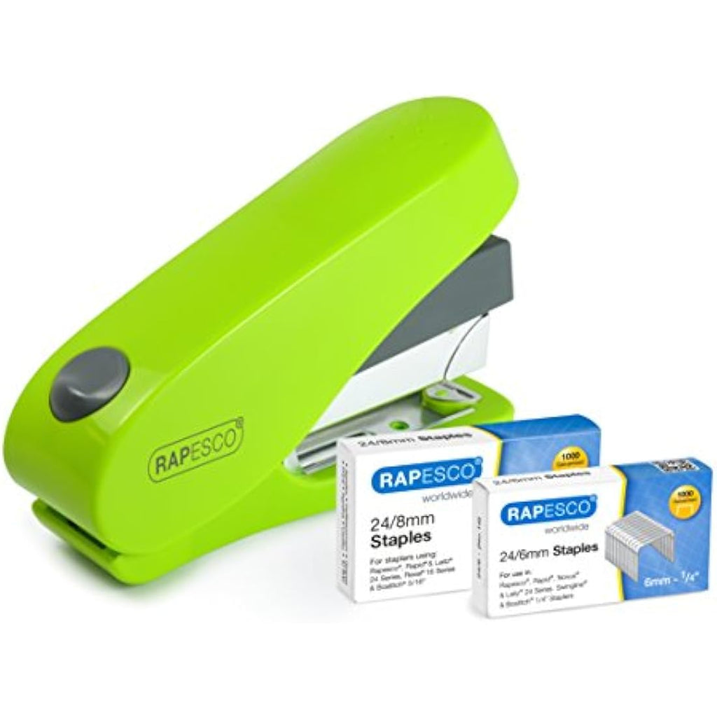 Rapesco Luna Less Effort Desktop Stapler | 50 Sheet Capacity | Green