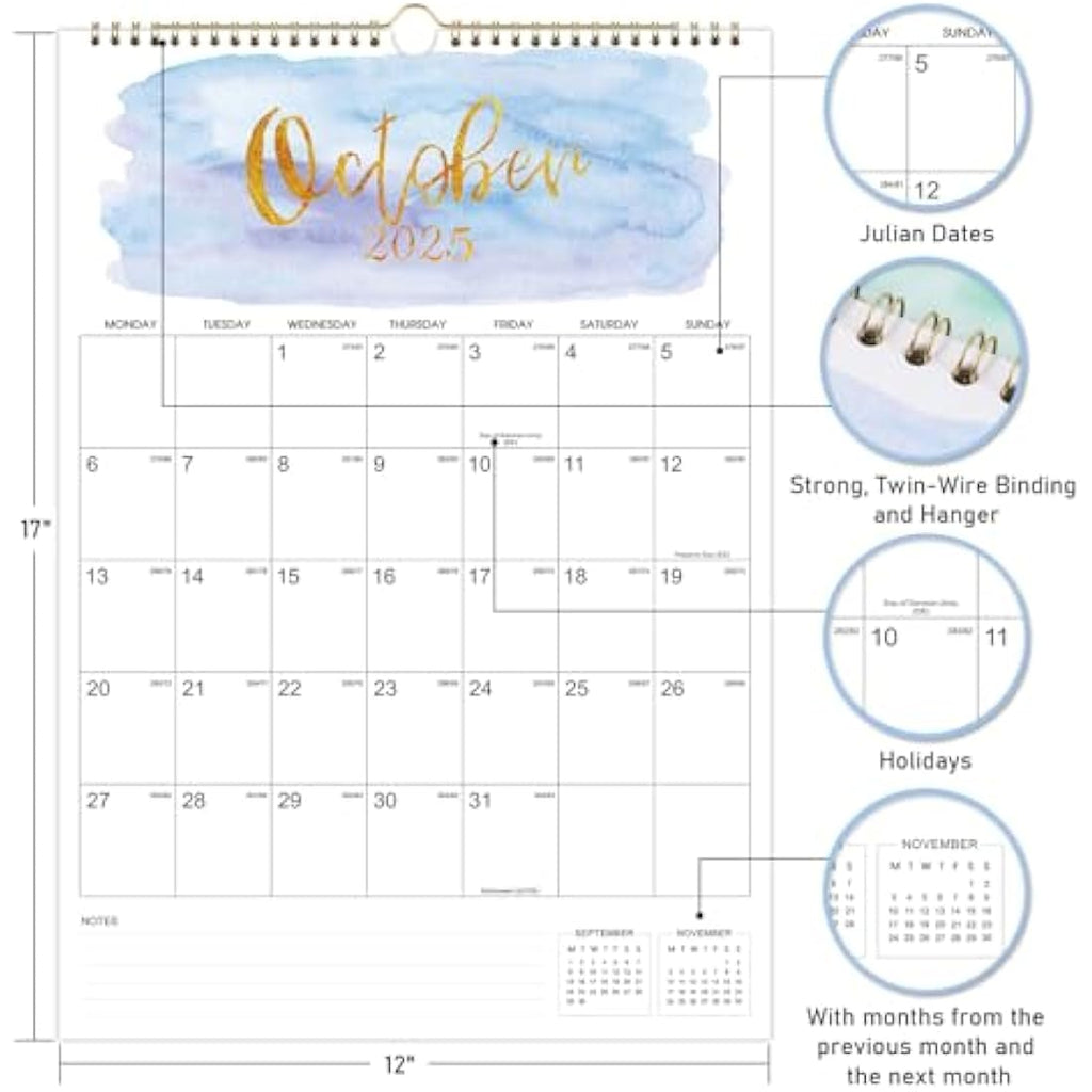 Jolof Store 2025–2026 Wall Planner – 18 Month Family Monthly Calendar