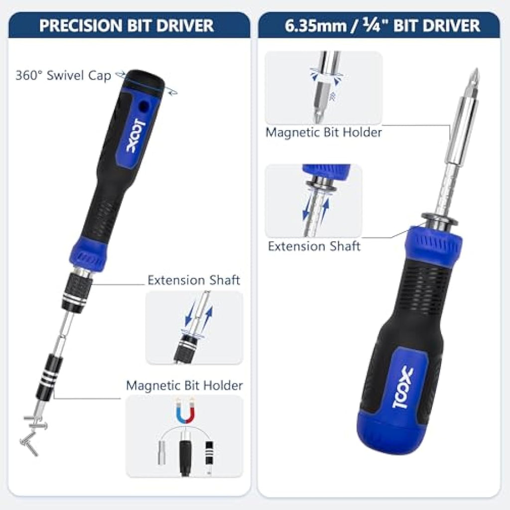 XOOL 200-in-1 Precision Screwdriver Kit | 164 Magnetic CR-V Steel Bits