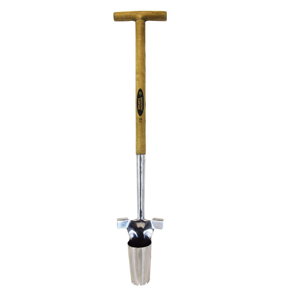 Spear & Jackson Long Handled Bulb Planter – Stainless Steel & Wood