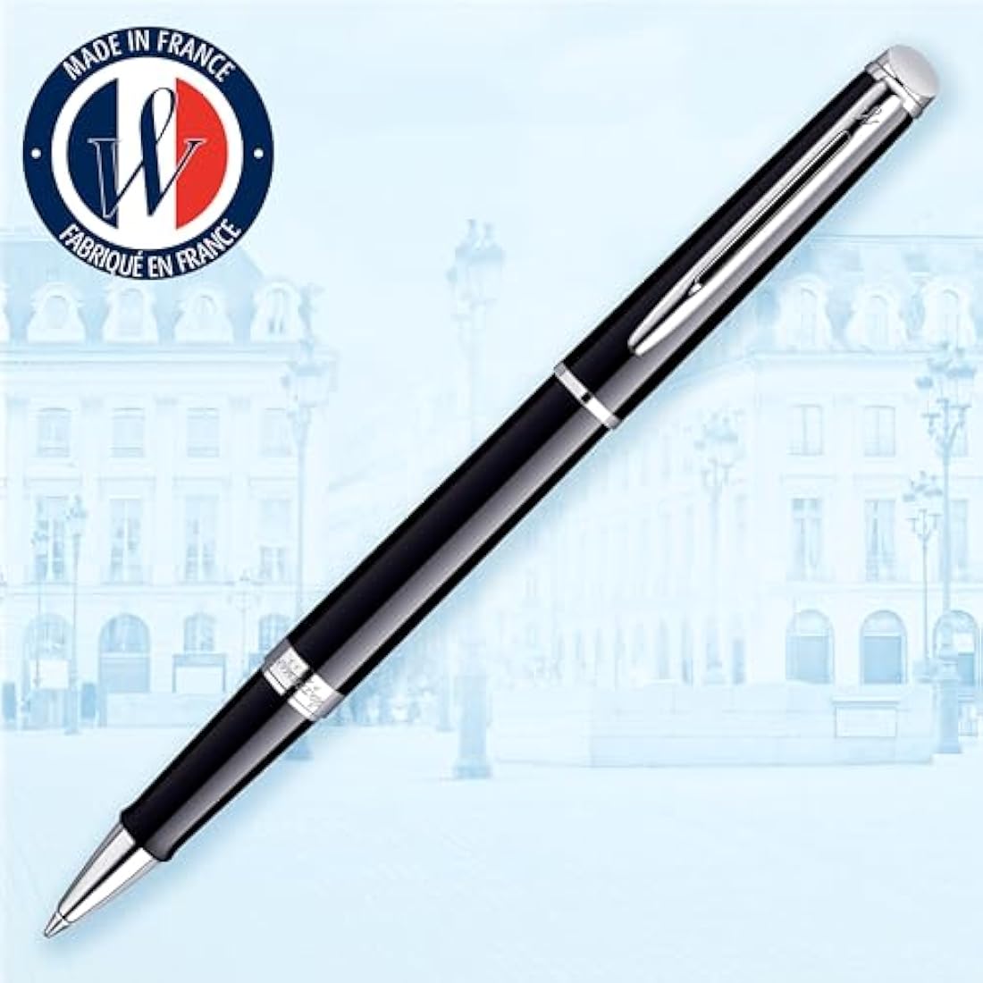 Waterman Hemisphere Rollerball Pen - Gloss Black with Chrome Trim