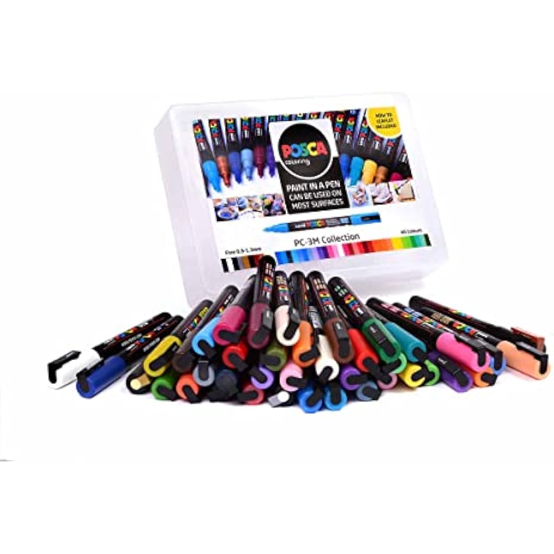 Posca PC-3M Acrylic Paint Markers - Set of 40 Medium Tip Pens