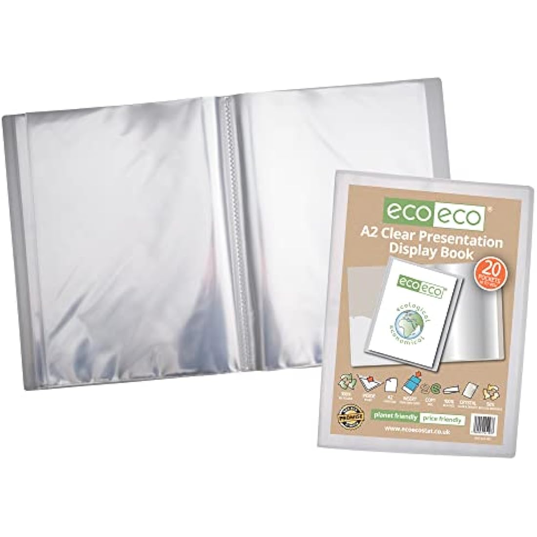 A2 Display Book – 20 Pocket Recycled Art Portfolio Folder