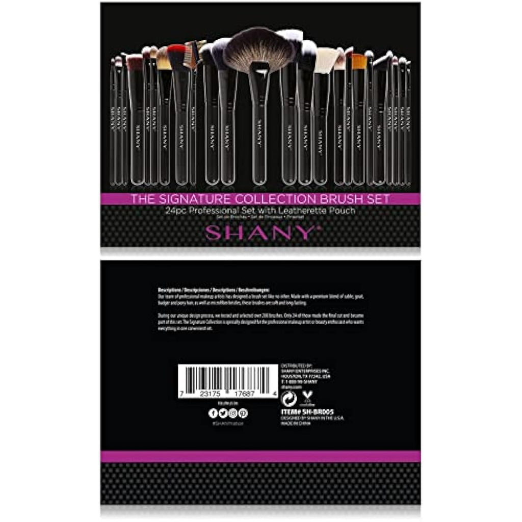 SHANY Pro Signature 24pc Makeup Brush Set | Handmade Wooden Handle