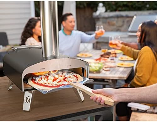 Mimiuo Outdoor Wood & Pellet Pizza Oven with Stone and Foldable Peel