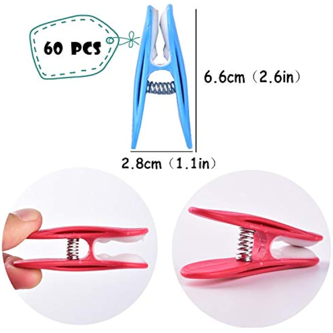 Jolof Store Clothes Pegs – 60 Pack Non-Slip UV Resistant Laundry Clips
