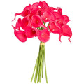 Real Touch Artificial Calla Lilies - 10 Stems (Rosy Red)