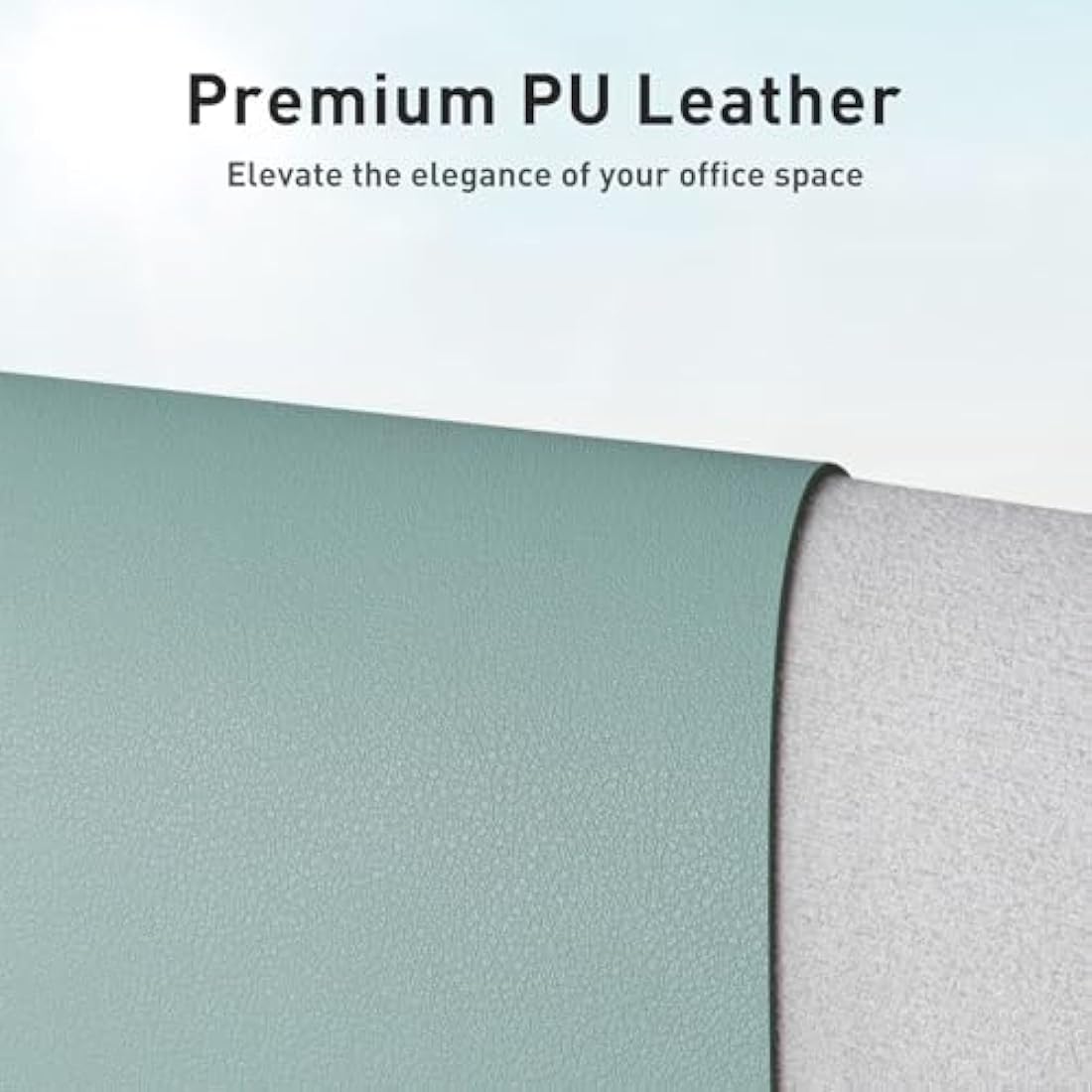 Aothia PU Leather Desk Mat – Non-Slip Waterproof Mouse Pad, Light Blue
