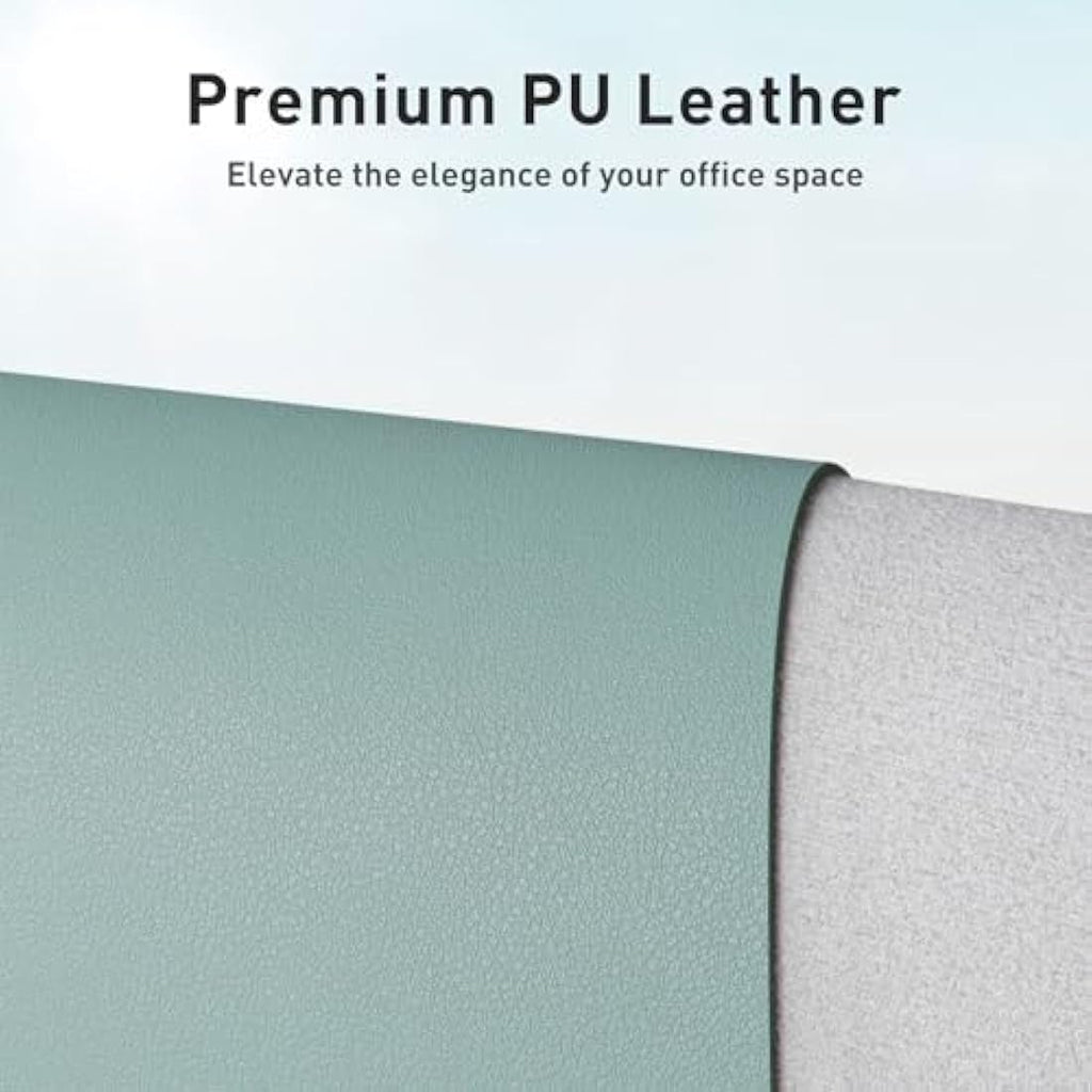 Jolof Store PU Leather Desk Pad – Non-Slip Waterproof Office Mat, Light Blue