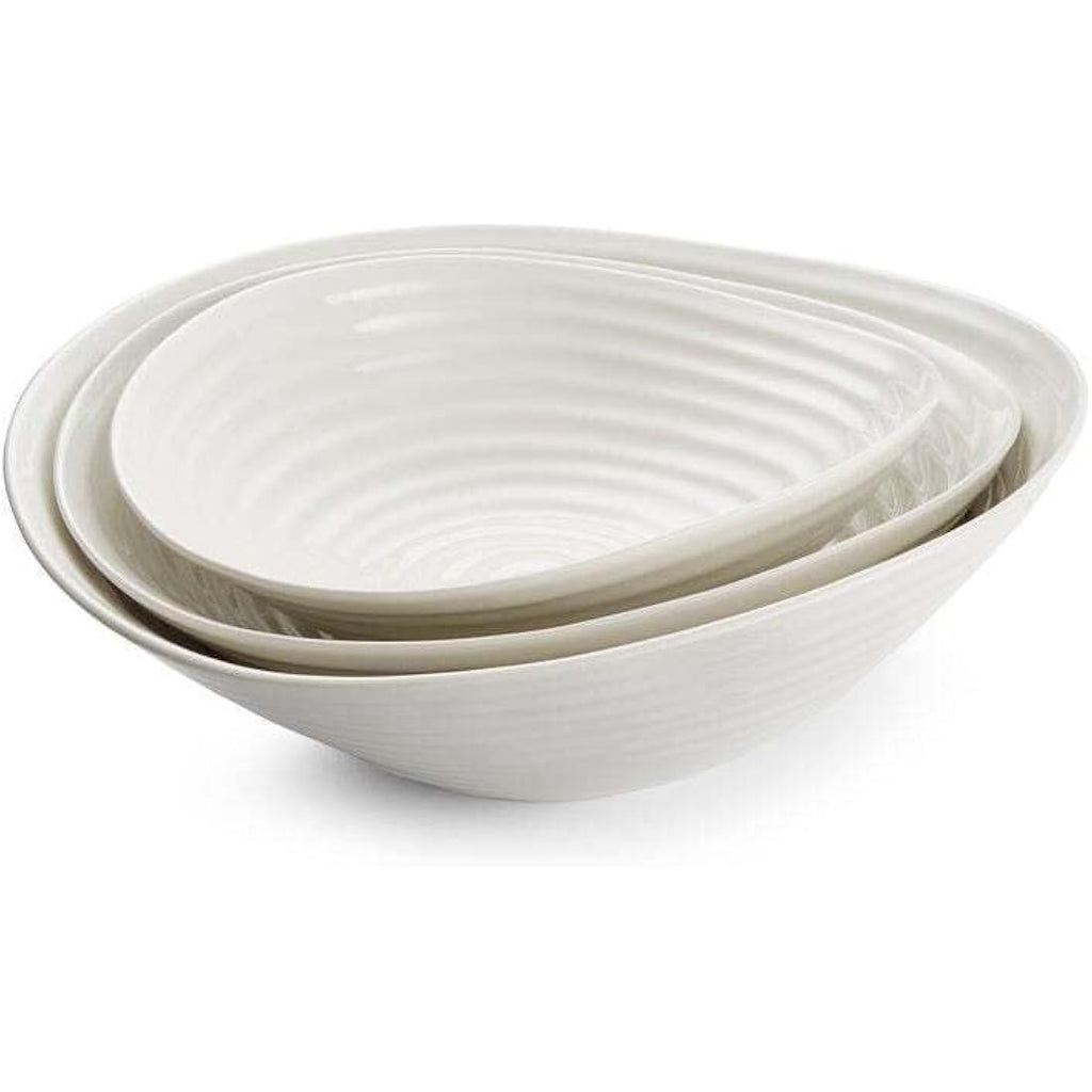 Portmeirion Porcelain Salad Bowl – White Microwave Safe Serving Dish