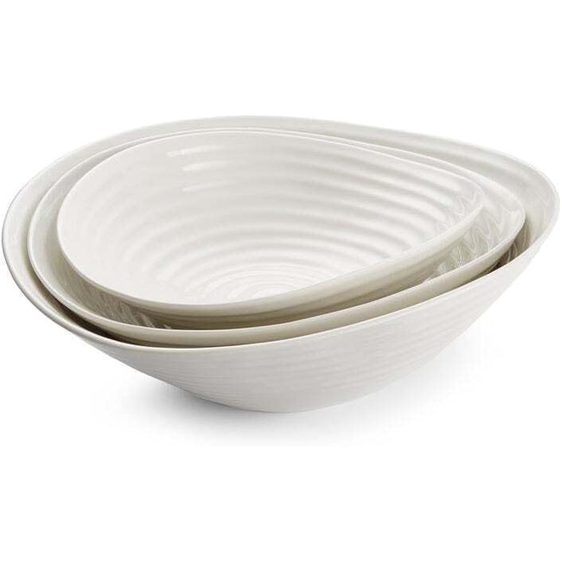 Portmeirion Porcelain Salad Bowl – White Microwave Safe Serving Dish