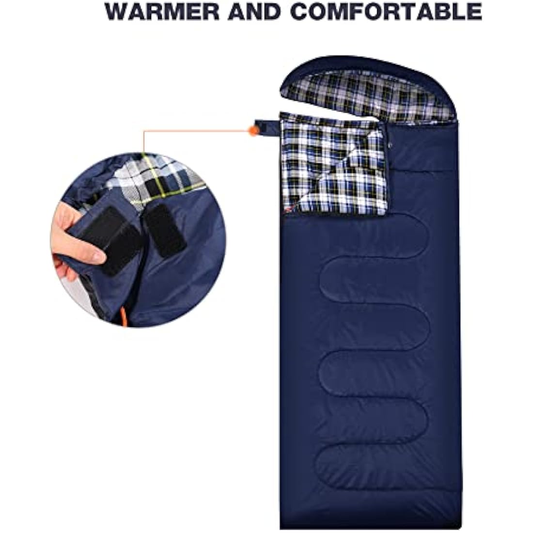 REDCAMP Cotton Sleeping Bag with Flannel Liner and Removable Pillow