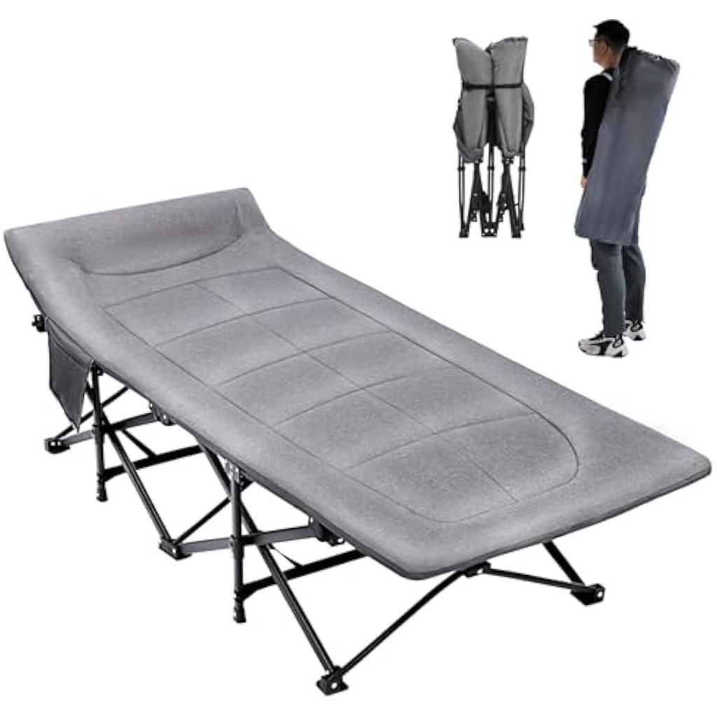 REDCAMP Heavy Duty Folding Camping Cot with Cushion and Pillow – 500lbs