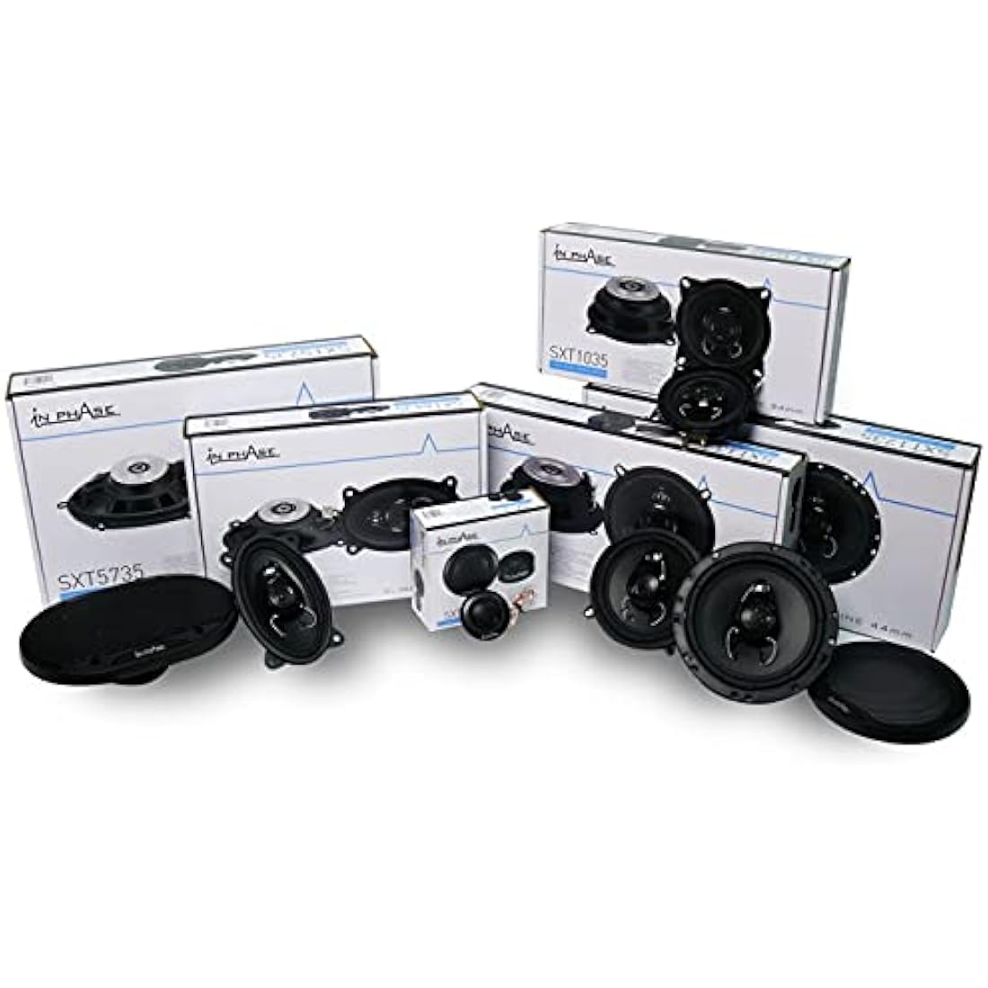 In Phase SXT1035 4 Inch 200W 2-Way Coaxial Shallow-Mount Car Speakers