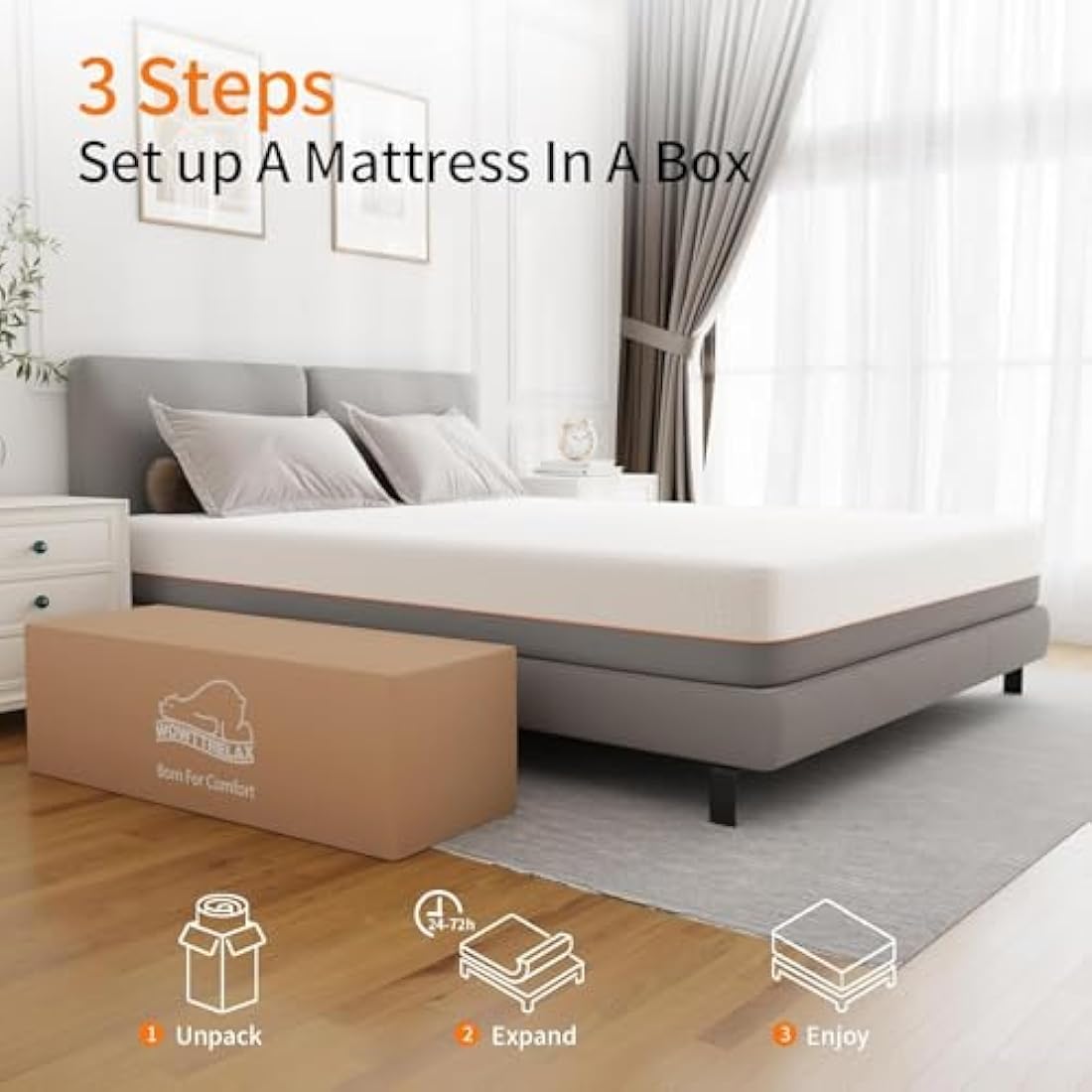 Wowttrelax Single Memory Foam Mattress - 3ft Medium Firm Orthopedic
