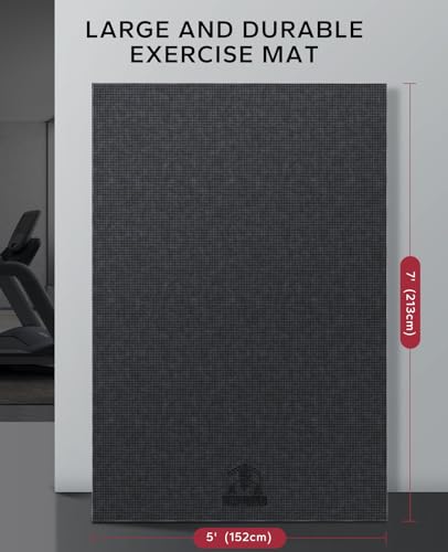 HAPBEAR Large Yoga Mat – 7'x5' Non-Slip 8mm Thick Exercise Mat for Home Gym