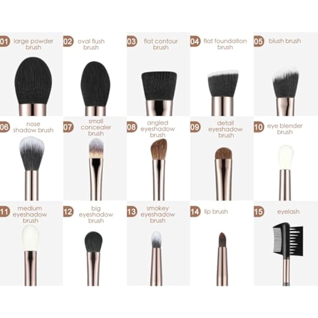 17PCS Professional Makeup Brush Set with Rotating Holder