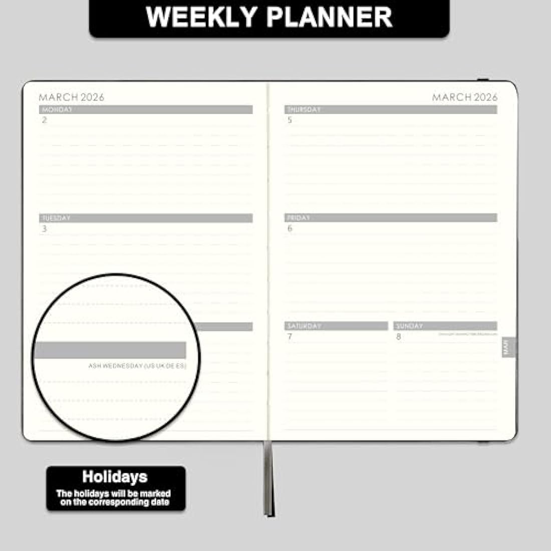 Academic Diary 2025-2026 | A5 Week to View Faux Leather