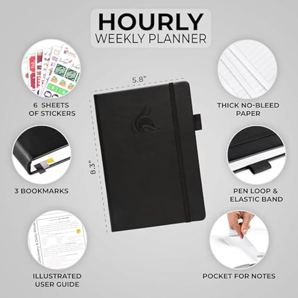 Clever Fox Undated Weekly Planner – A5 Hourly Schedule & Organizer