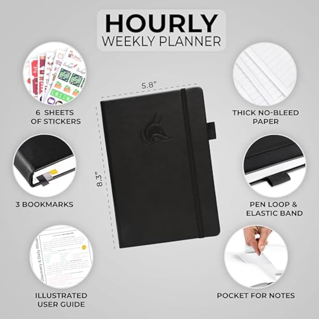 Clever Fox Undated Weekly Planner – A5 Hourly Schedule & Organizer