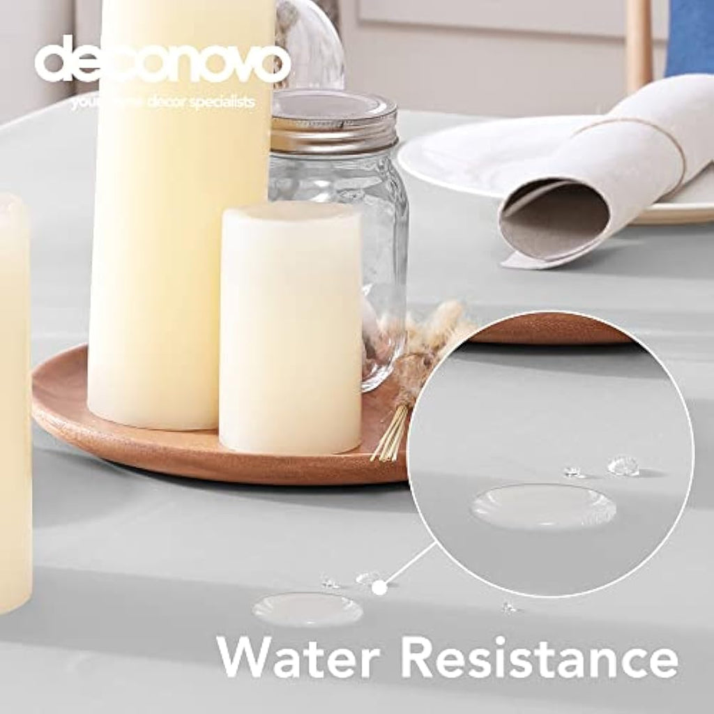 Deconovo Water Resistant Oxford Tablecloth - Light Grey (52x70in)