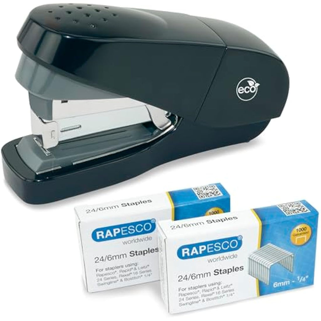 Rapesco ECO Flat Clinch Stapler – 35 Sheet Capacity with 2000 Staples