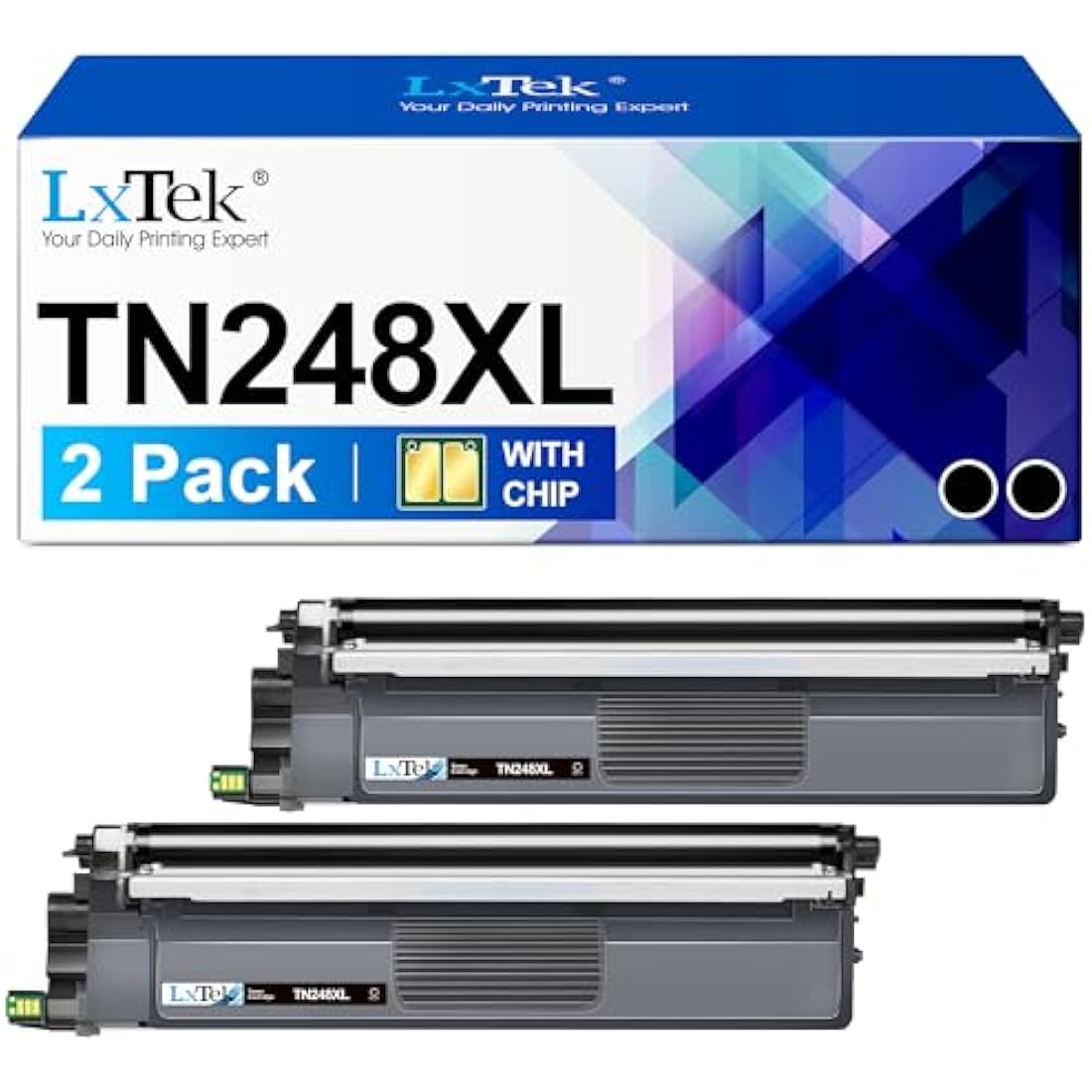 LxTek TN-248XL Black Toner Cartridges for Brother MFC-L3740CDWE | 2-Pack