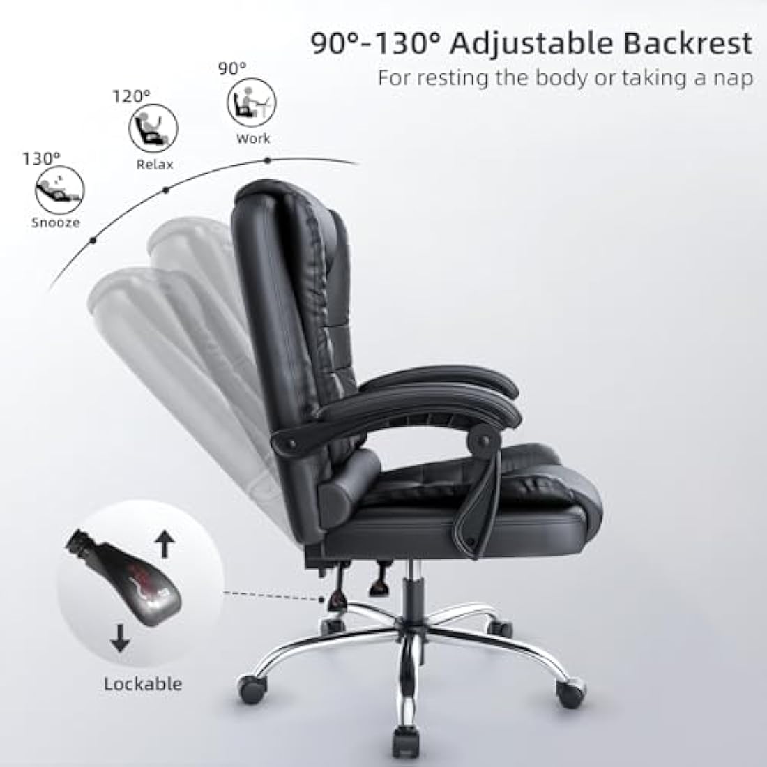 Naspaluro Ergonomic Executive Office Chair – High Back PU Leather Desk Chair