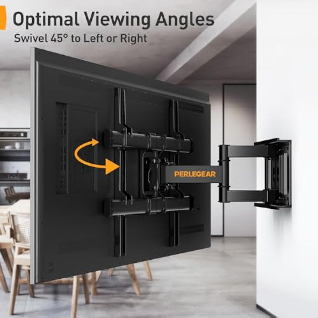 Perlegear Full Motion TV Wall Mount | Swivel & Tilt for 37-84 Inch TVs
