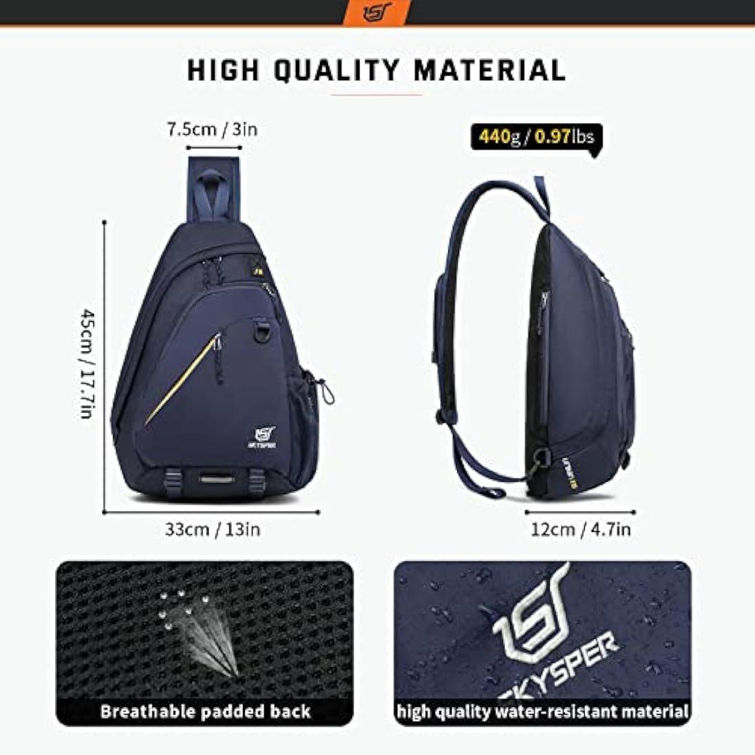 SKYSPER 18L Sling Laptop Bag | 13 Inch Water-Resistant Crossbody Backpack