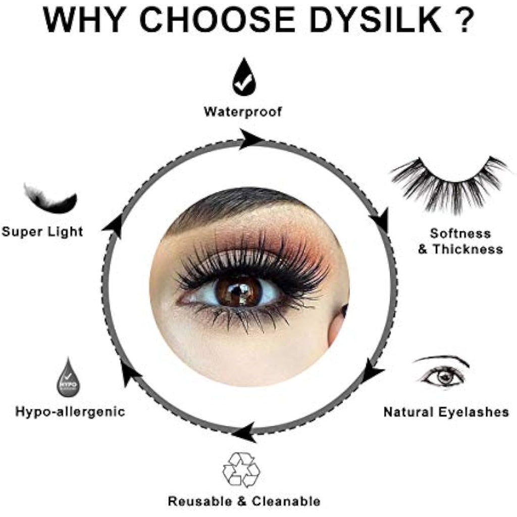 DYSILK 5D Wispies False Eyelashes – Reusable Handmade Synthetic Lashes