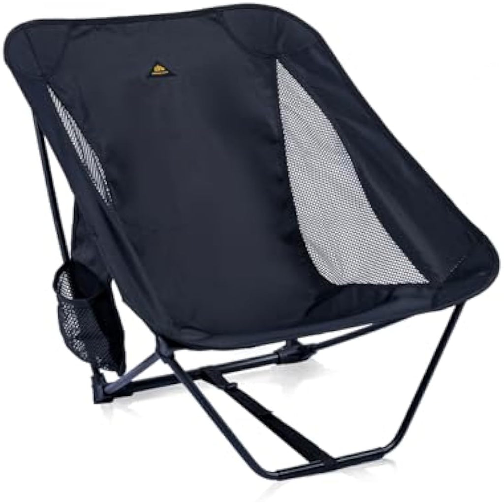 iClimb Ultralight Low Camping Chair – Compact Folding Seat with Side Pocket