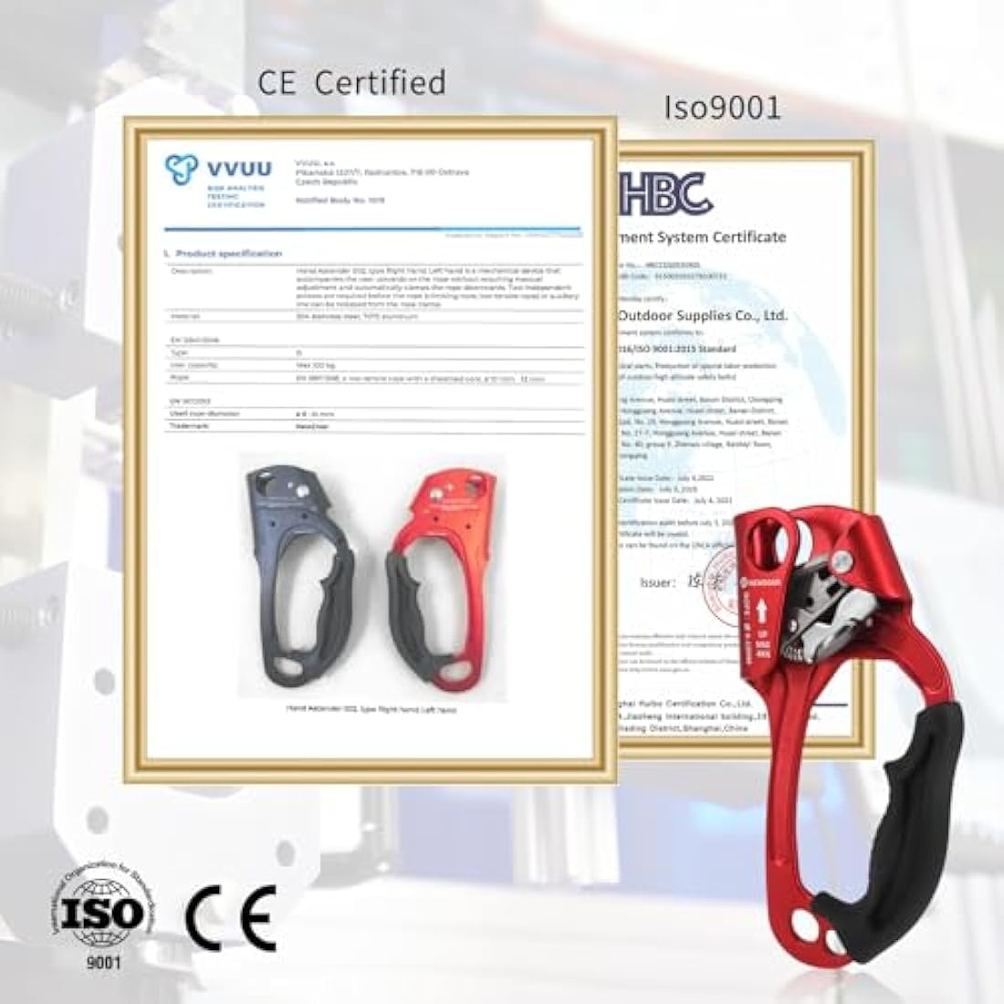 NewDoar Hand Ascender | UIAA Certified Rock Climbing Rope Clamp