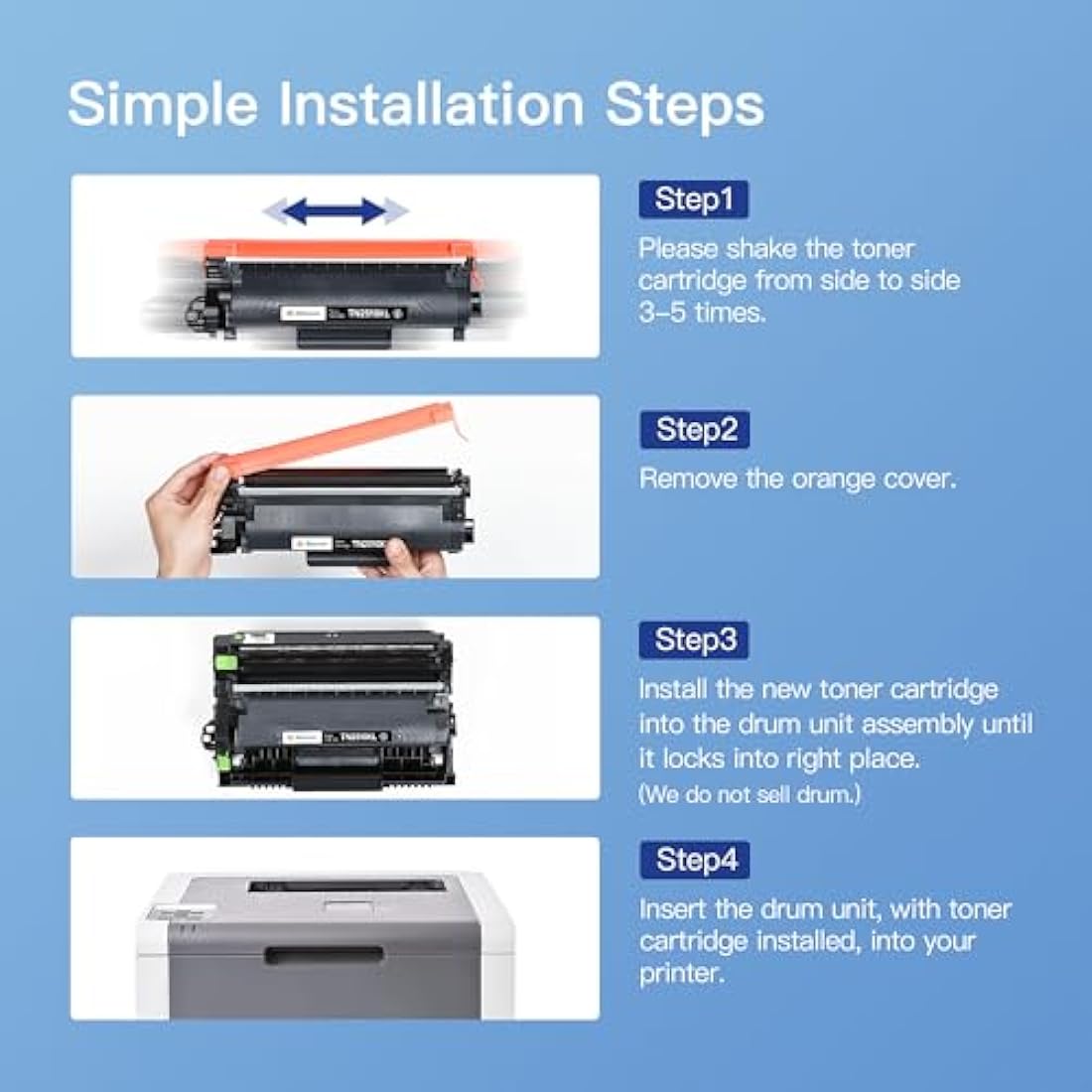 GPC Image TN2510XL High-Yield Black Toner for Brother HL-L2400DW (2-Pack)