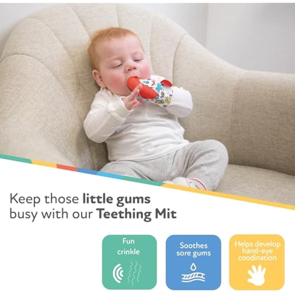 Nuby Teething Mitt – Red Monkey Silicone Teether for Sore Gums