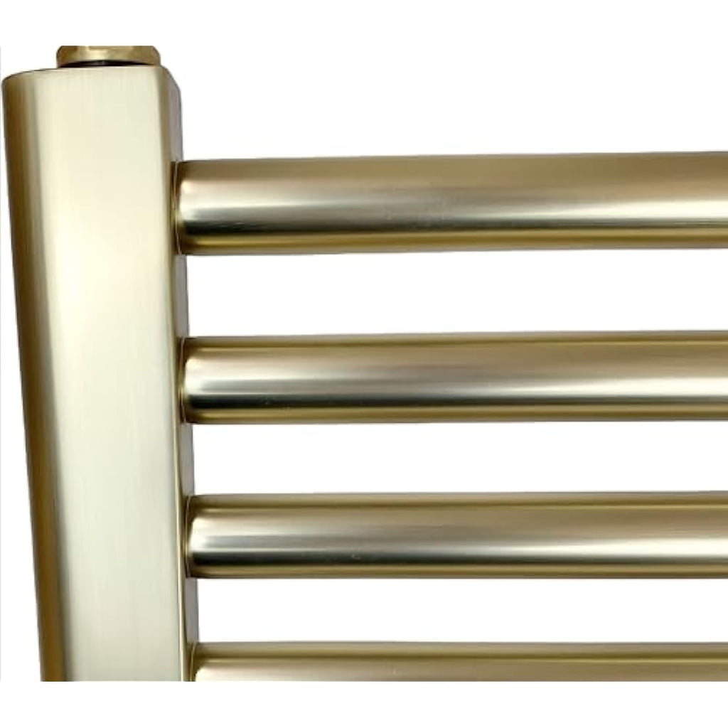Greened House Brushed Brass Heated Towel Rail | 300mm x 800mm