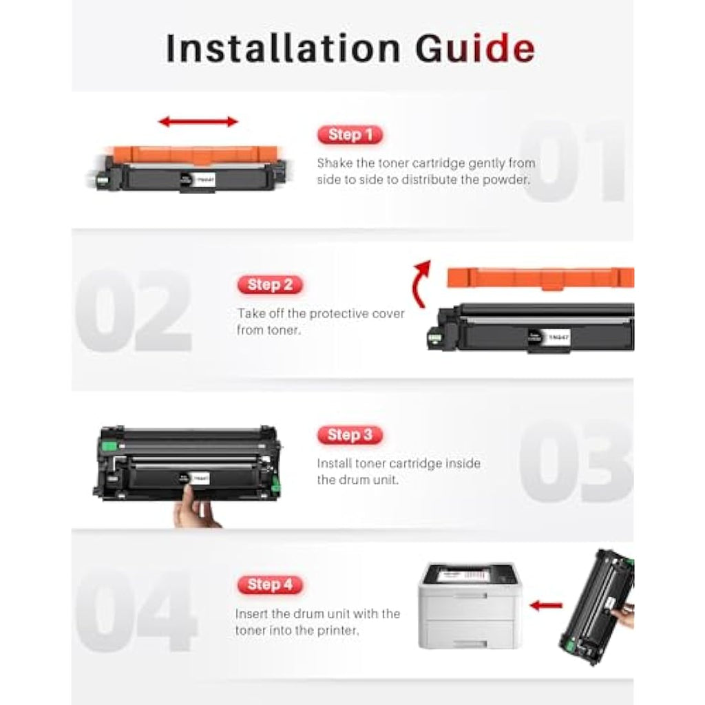 Halloya TN247 TN243 Compatible Toner Cartridges for Brother - 5 Pack