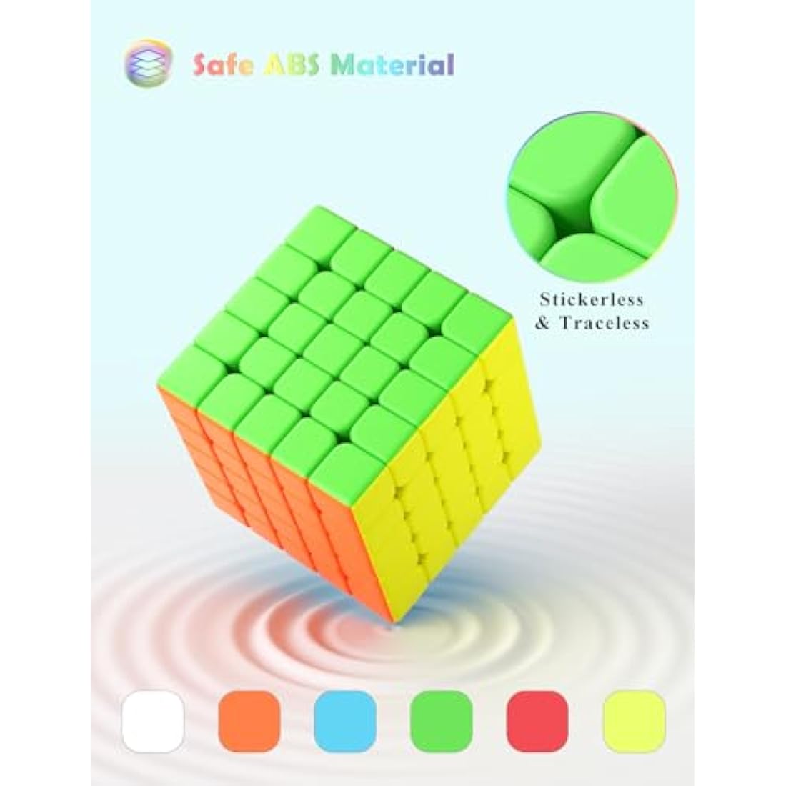 Roxenda 5x5 Speed Cube – Stickerless Frosted Magic Puzzle Toy