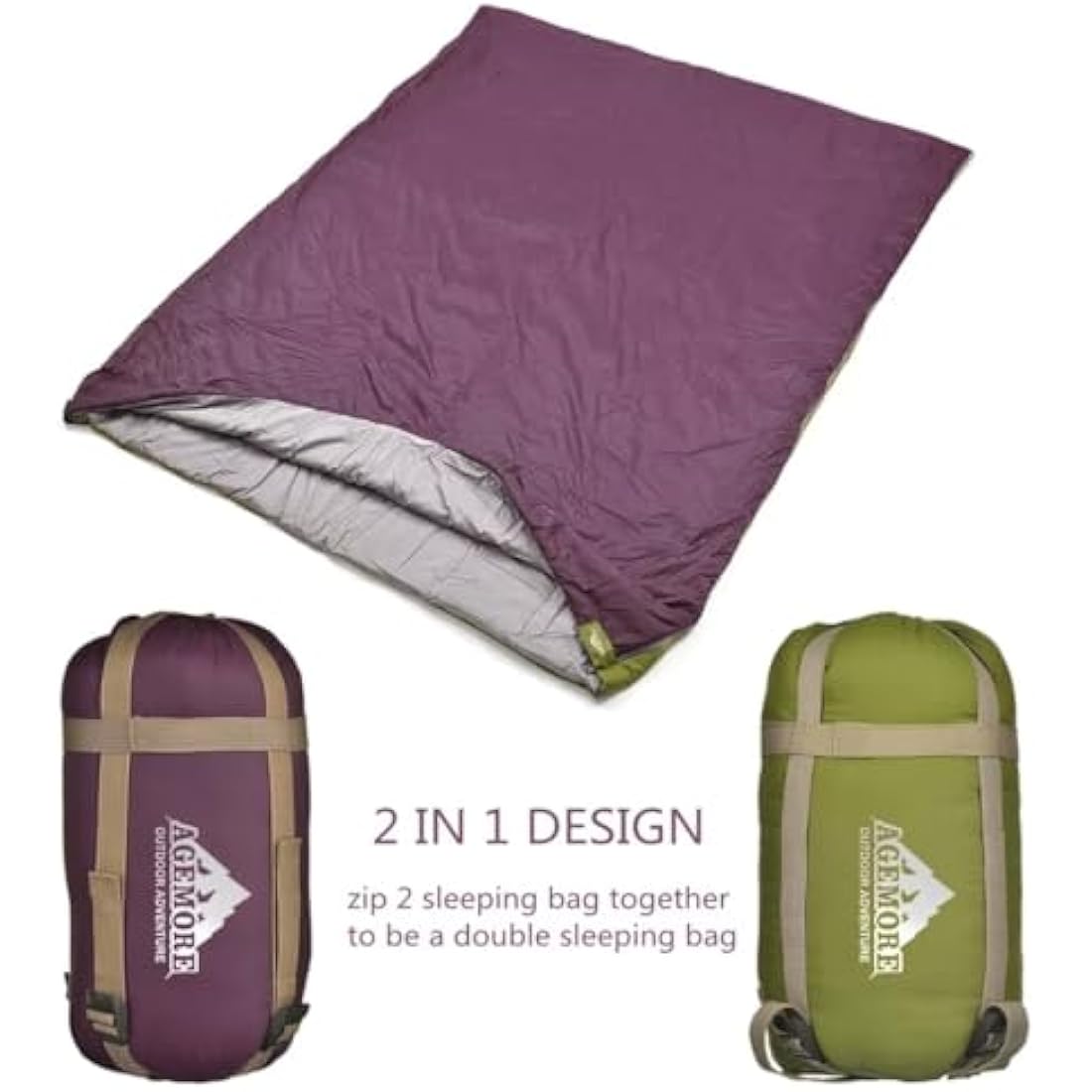 Agemore Lightweight Envelope Sleeping Bag – Ultra-Light Camping Gear