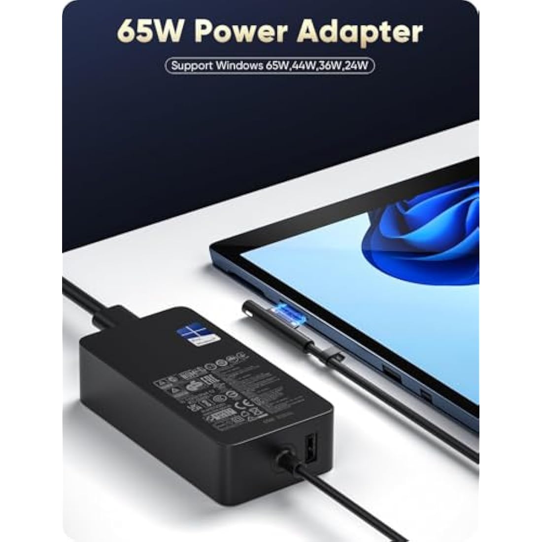 Jolof Store 65W Surface Pro Charger | Power Adapter for Surface Laptop & Go